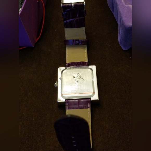 NIB Red by Waltham Wrist Watch Purple Faux Stones Alligator Band - Picture 12 of 16